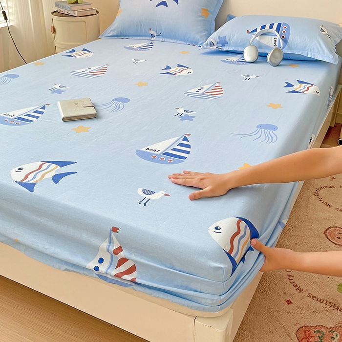 91家纺网 家纺一手货源 找家纺 （总）纽缦家纺 2025新款纯棉斜纹床笠单品床笠