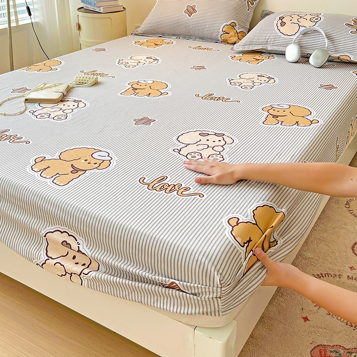 91家纺网 家纺一手货源 找家纺 纽缦家纺 2025新款纯棉斜纹床笠单品床笠 幸运汪咖