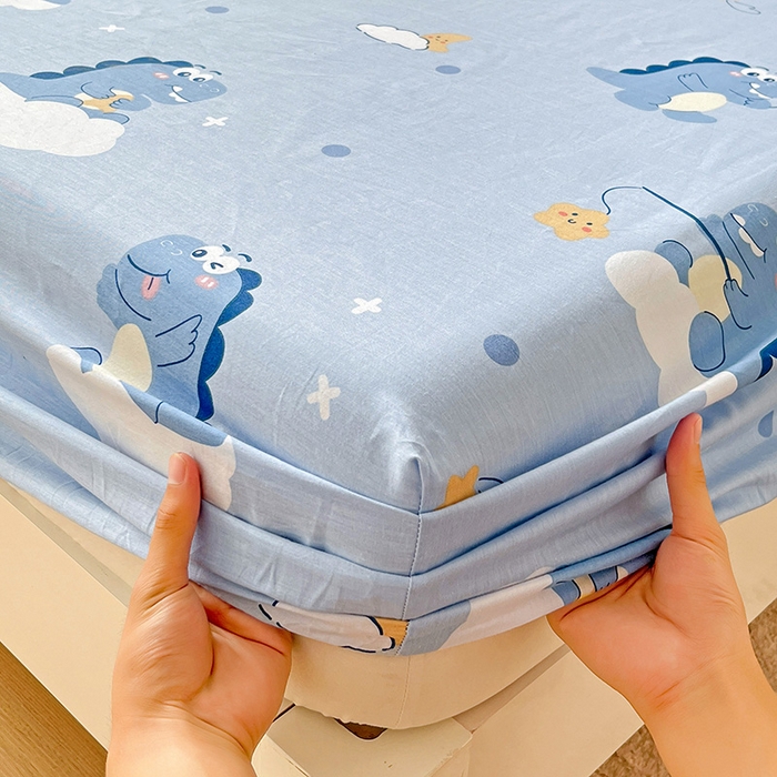 91家纺网 家纺一手货源 找家纺 纽缦家纺 2025新款纯棉斜纹床笠单品床笠 恐龙乐园