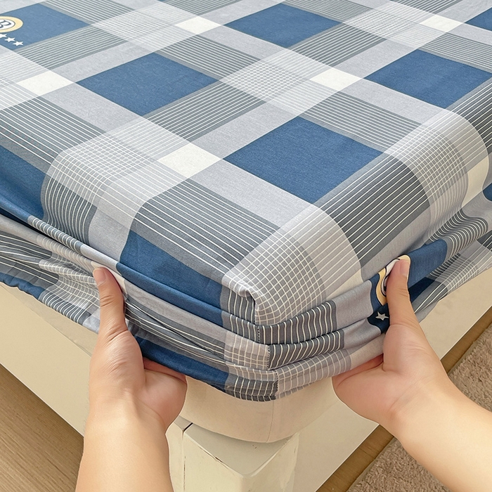 91家纺网 家纺一手货源 找家纺 纽缦家纺 2025新款纯棉斜纹床笠单品床笠 蓝语蓝