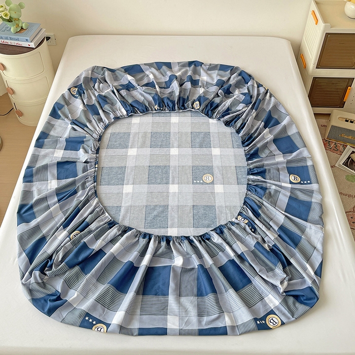 91家纺网 家纺一手货源 找家纺 纽缦家纺 2025新款纯棉斜纹床笠单品床笠 蓝语蓝