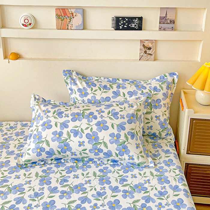 91家纺网 家纺一手货源 找家纺 纽缦家纺 2025新款纯棉斜纹床笠单品床笠 蓝玥