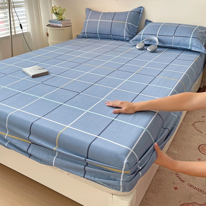 纽缦家纺 2025新款纯棉斜纹床笠单品床笠 麦乐迪蓝