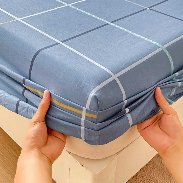 91家纺网 家纺一手货源 找家纺 纽缦家纺 2025新款纯棉斜纹床笠单品床笠 麦乐迪蓝