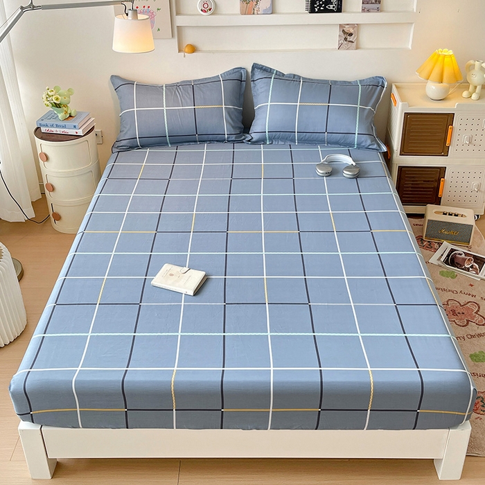 91家纺网 家纺一手货源 找家纺 纽缦家纺 2025新款纯棉斜纹床笠单品床笠 麦乐迪蓝