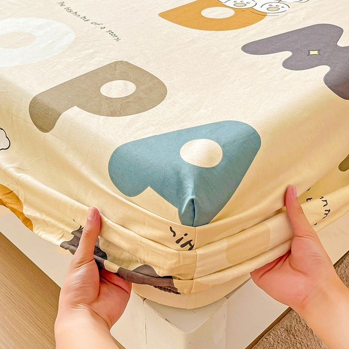 91家纺网 家纺一手货源 找家纺 纽缦家纺 2025新款纯棉斜纹床笠单品床笠 温柔小熊