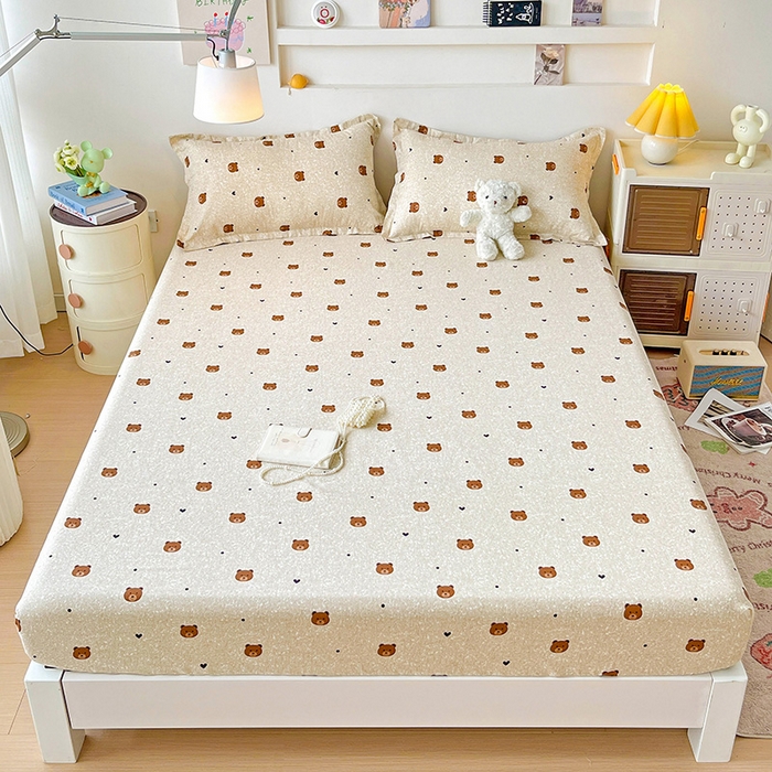 91家纺网 家纺一手货源 找家纺 纽缦家纺 2025新款纯棉斜纹床笠单品床笠 小熊日记