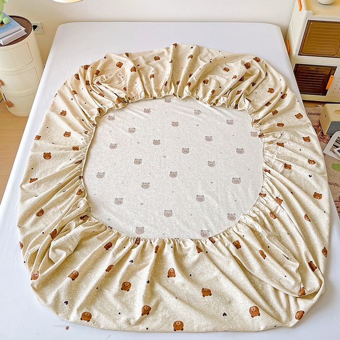 91家纺网 家纺一手货源 找家纺 纽缦家纺 2025新款纯棉斜纹床笠单品床笠 小熊日记