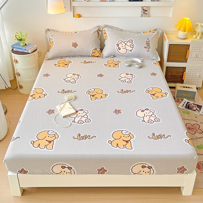 91家纺网 家纺一手货源 找家纺 纽缦家纺 2025新款纯棉斜纹床笠单品床笠 幸运汪咖