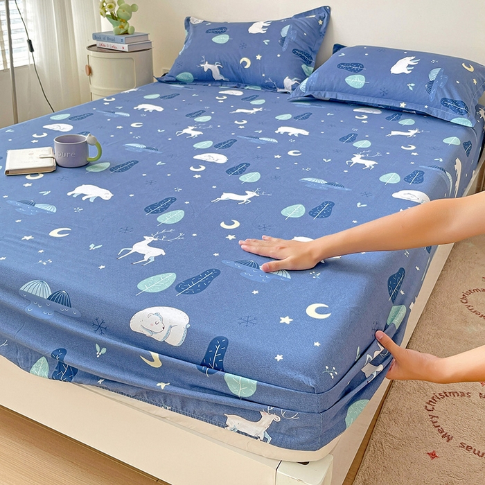 纽缦家纺 2025新款纯棉斜纹床笠单品床笠 夜晚的森林