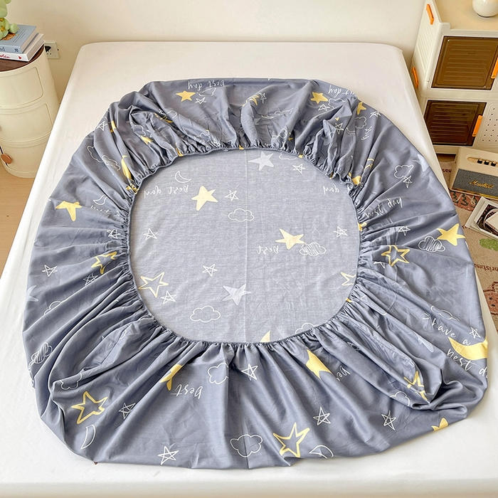 91家纺网 家纺一手货源 找家纺 纽缦家纺 2025新款纯棉斜纹床笠单品床笠 月光旅程灰