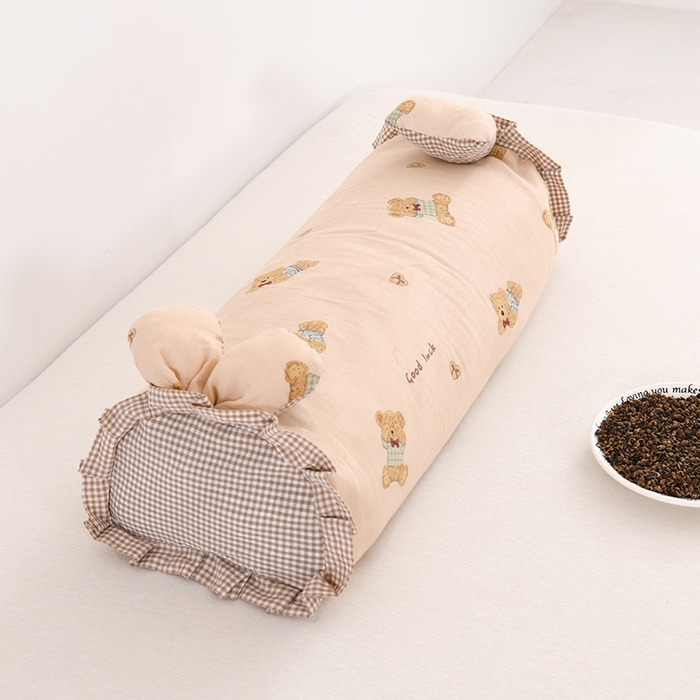  亦帆2025新款爆款田园兔-全棉双层纱荞麦枕芯卡通儿童学生成人护颈枕 天园兔-花型16 20*50一对
