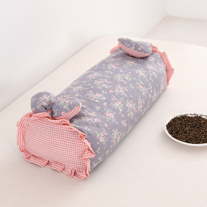  亦帆2025新款爆款田园兔-全棉双层纱荞麦枕芯卡通儿童学生成人护颈枕 天园兔-花型17 20*50一对