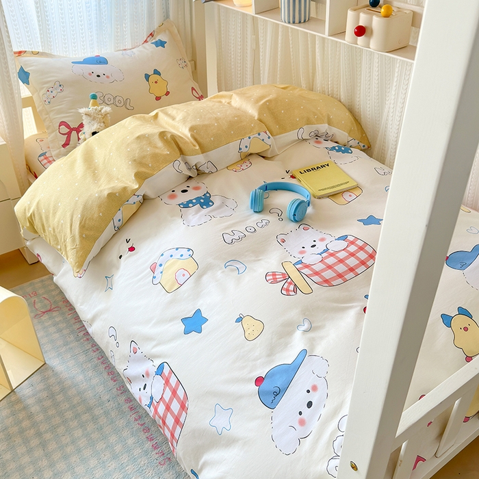 91家纺网 家纺一手货源 找家纺 （总）拾物记 2025新款A类新疆棉学生印花三件套