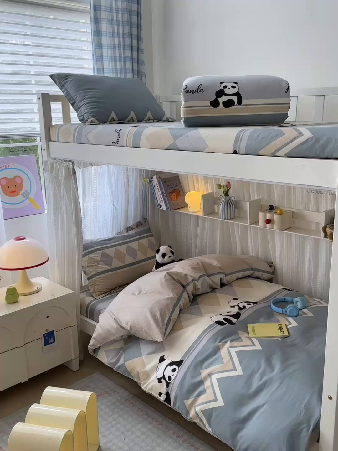 91家纺网 家纺一手货源 找家纺 拾物记 2025新款A类棉学生印花三件套 调皮熊猫