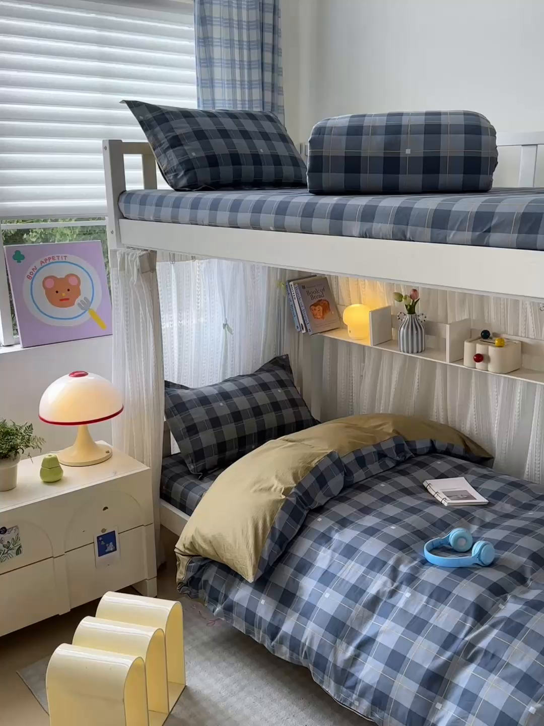 91家纺网 家纺一手货源 找家纺 拾物记 2025新款A类棉学生印花三件套 方特-蓝