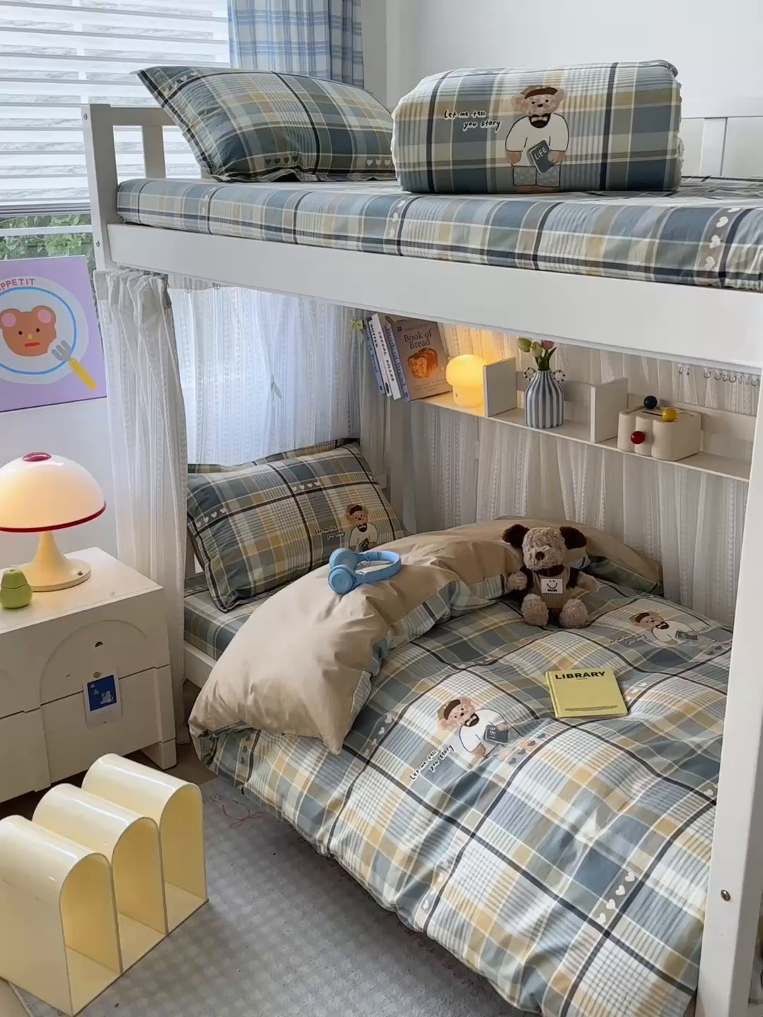 91家纺网 家纺一手货源 找家纺 拾物记 2025新款A类棉学生印花三件套 欢乐熊宝