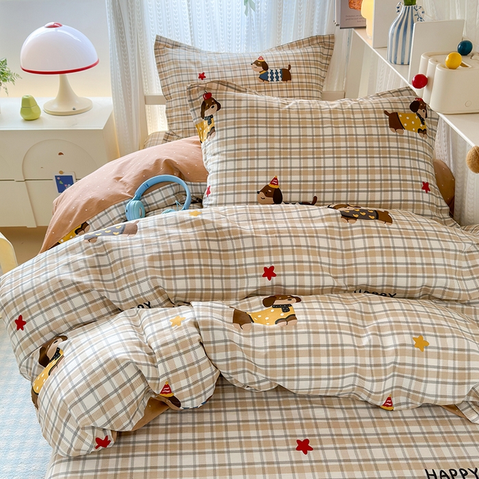 91家纺网 家纺一手货源 找家纺 拾物记 2025新款A类棉学生印花三件套 酷比狗