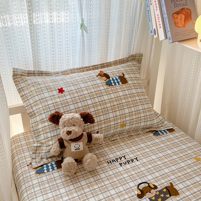 91家纺网 家纺一手货源 找家纺 拾物记 2025新款A类棉学生印花三件套 酷比狗