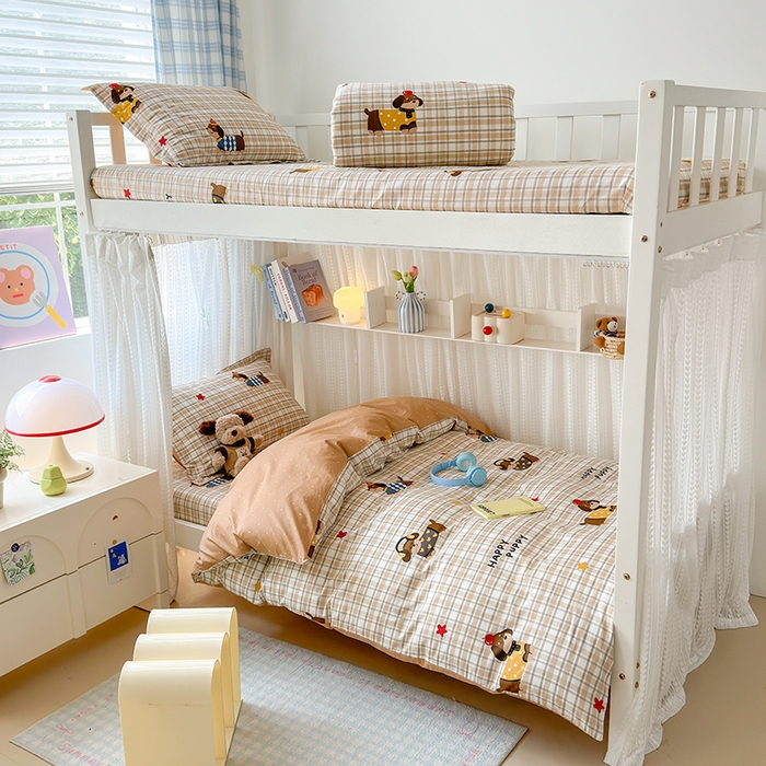 91家纺网 家纺一手货源 找家纺 拾物记 2025新款A类棉学生印花三件套 酷比狗