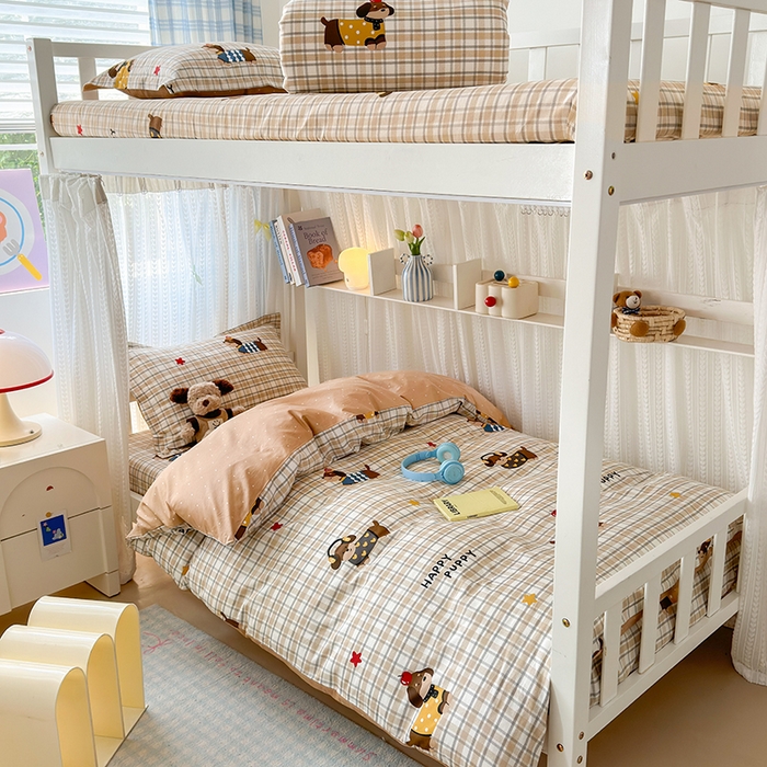 91家纺网 家纺一手货源 找家纺 拾物记 2025新款A类棉学生印花三件套 酷比狗