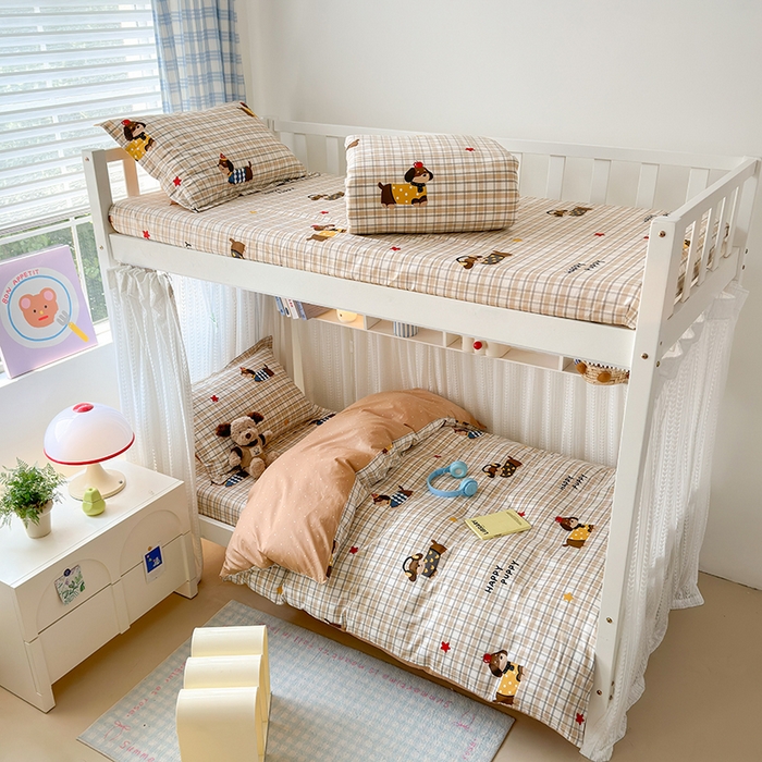 91家纺网 家纺一手货源 找家纺 拾物记 2025新款A类棉学生印花三件套 酷比狗