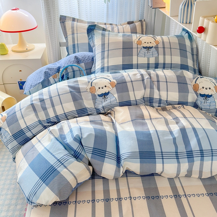 91家纺网 家纺一手货源 找家纺 拾物记 2025新款A类棉学生印花三件套 萌萌西高地