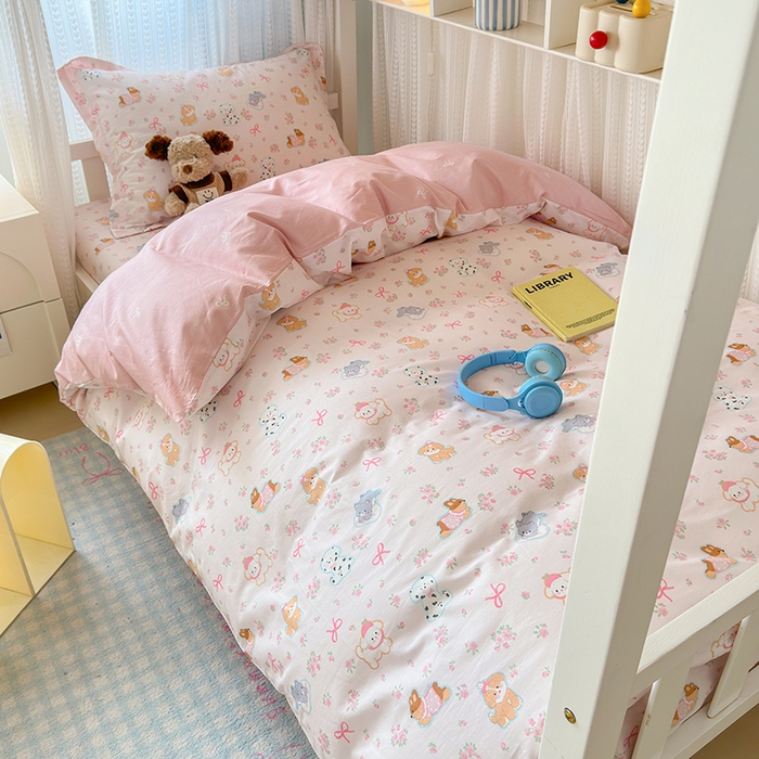 拾物记 2025新款A类棉学生印花三件套 碎花狗狗