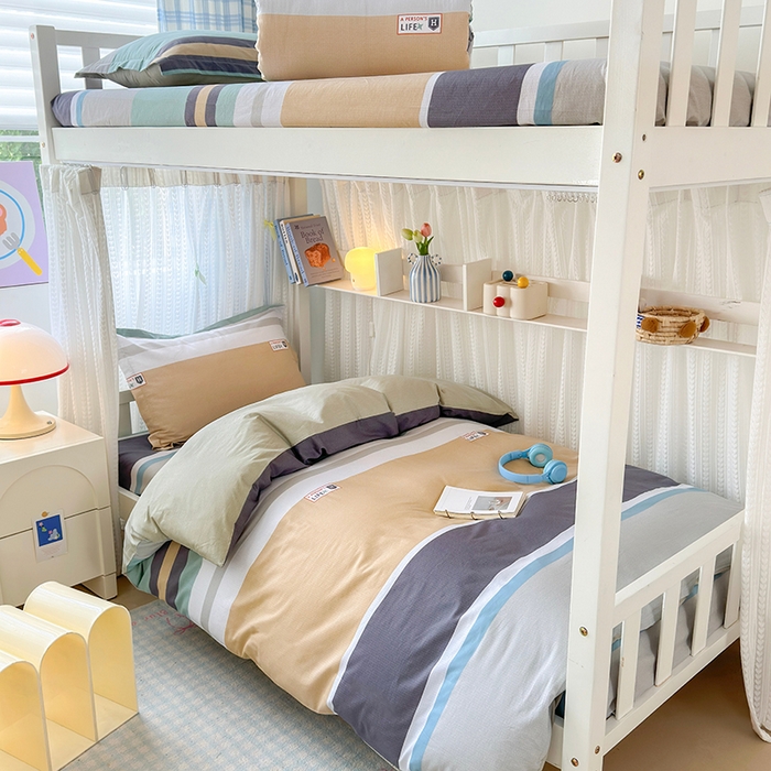 91家纺网 家纺一手货源 找家纺 拾物记 2025新款A类棉学生印花三件套 西利亚-绿