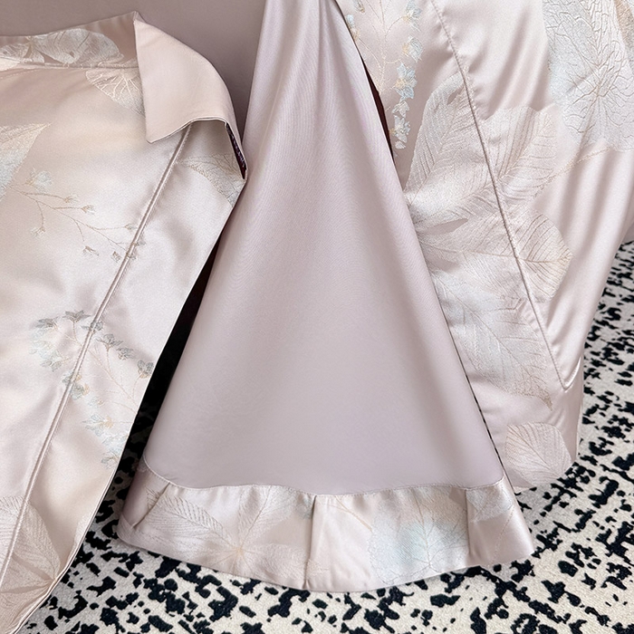 91家纺网 家纺一手货源 找家纺 （总）2025新款高端A类贡缎长绒棉四件套全棉纯棉提花被套纯色床单床笠轻奢风四季适用床上用品