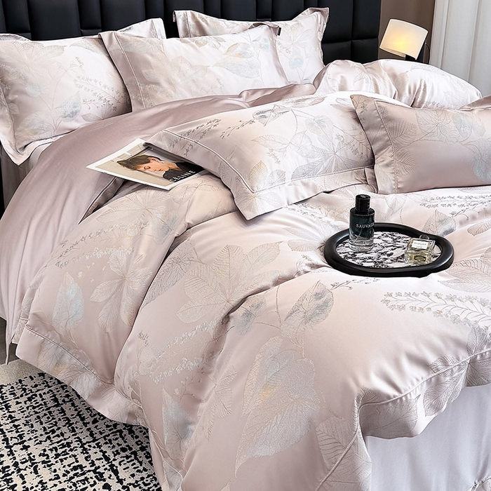 91家纺网 家纺一手货源 找家纺 （总）2025新款高端A类贡缎长绒棉四件套全棉纯棉提花被套纯色床单床笠轻奢风四季适用床上用品