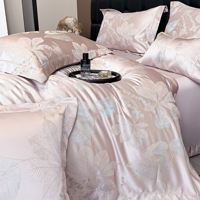 91家纺网 家纺一手货源 找家纺 （总）2025新款高端A类贡缎长绒棉四件套全棉纯棉提花被套纯色床单床笠轻奢风四季适用床上用品