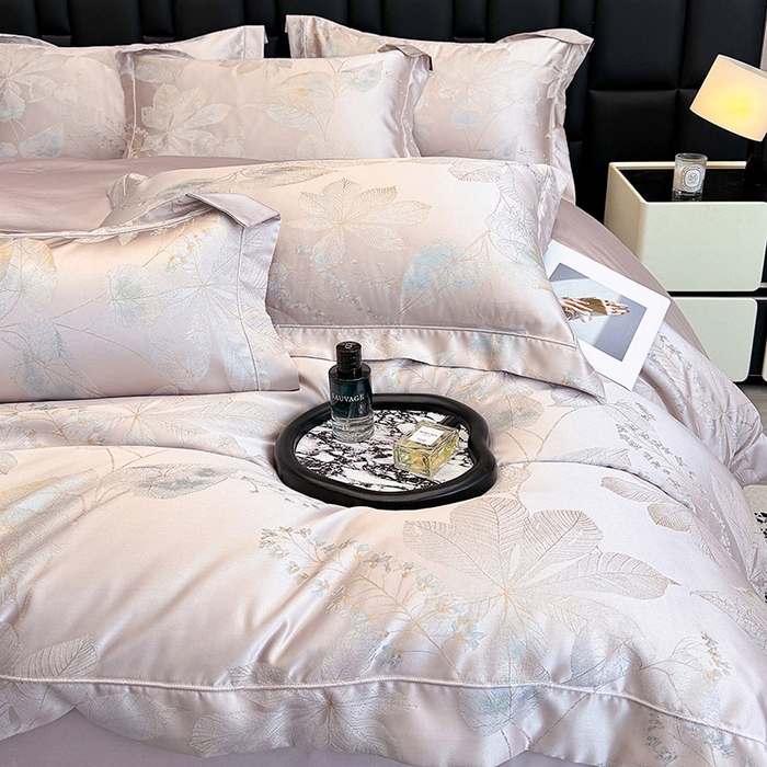 91家纺网 家纺一手货源 找家纺 （总）2025新款高端A类贡缎长绒棉四件套全棉纯棉提花被套纯色床单床笠轻奢风四季适用床上用品