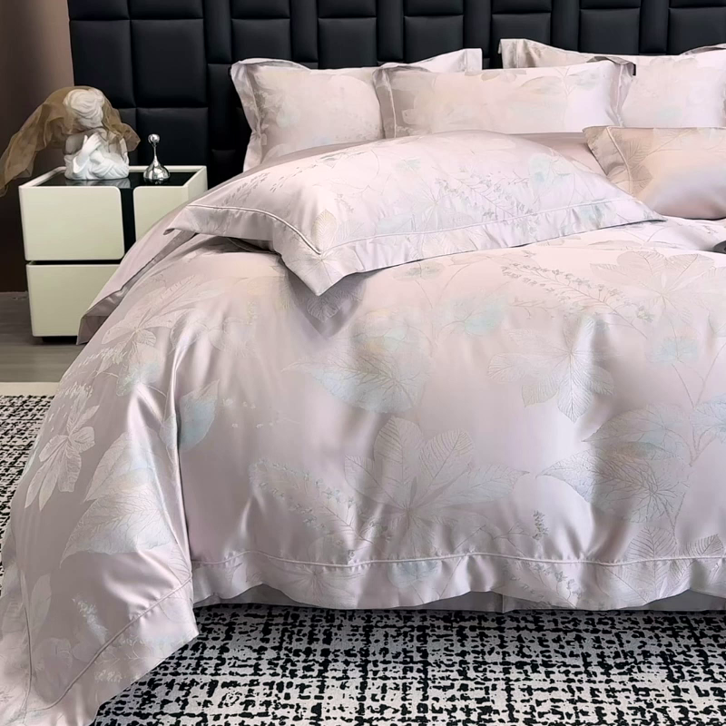 91家纺网 家纺一手货源 找家纺 （总）2025新款高端A类贡缎长绒棉四件套全棉纯棉提花被套纯色床单床笠轻奢风四季适用床上用品