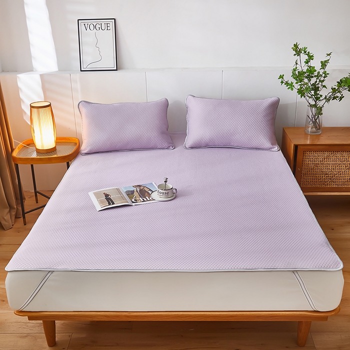 91家纺网 家纺一手货源 找家纺 希廷顿2025新款凉感丝冰豆豆凉席两件套三件套 紫色