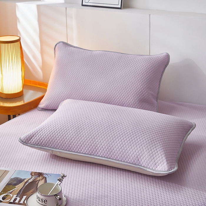 91家纺网 家纺一手货源 找家纺 希廷顿2025新款凉感丝冰豆豆凉席两件套三件套 紫色