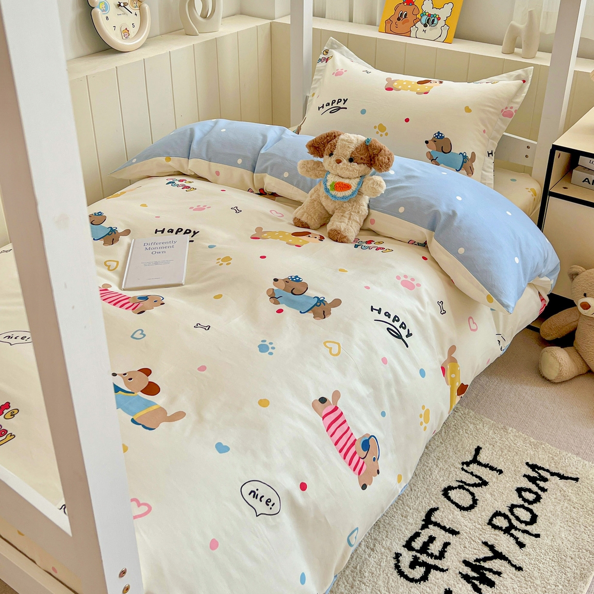 91家纺网 家纺一手货源 找家纺 春雨家居 2025新款学生季全棉三件套（预留缩水） 21.童趣蜜歌