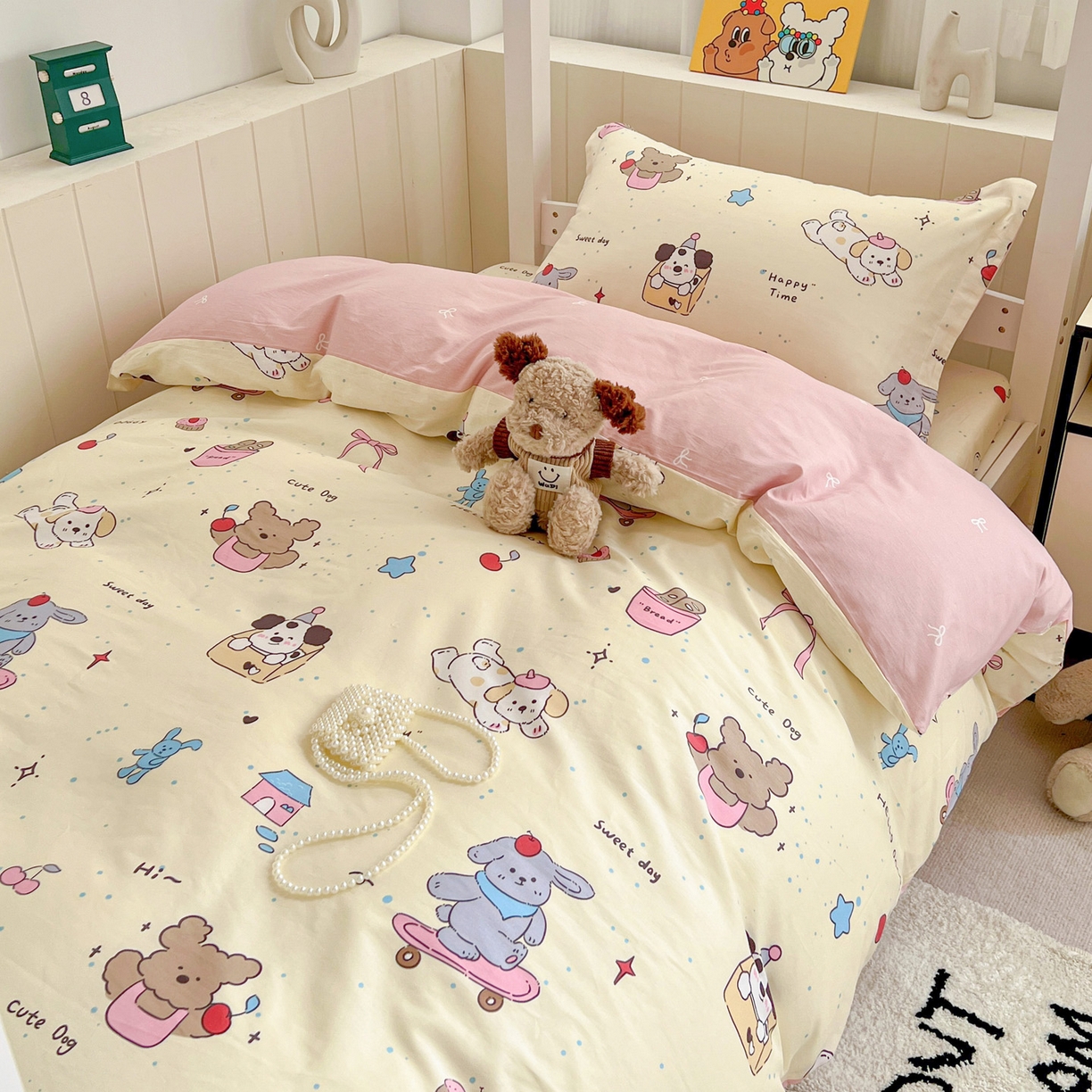 91家纺网 家纺一手货源 找家纺 春雨家居 2025新款学生季全棉三件套（预留缩水） 1.可爱颂