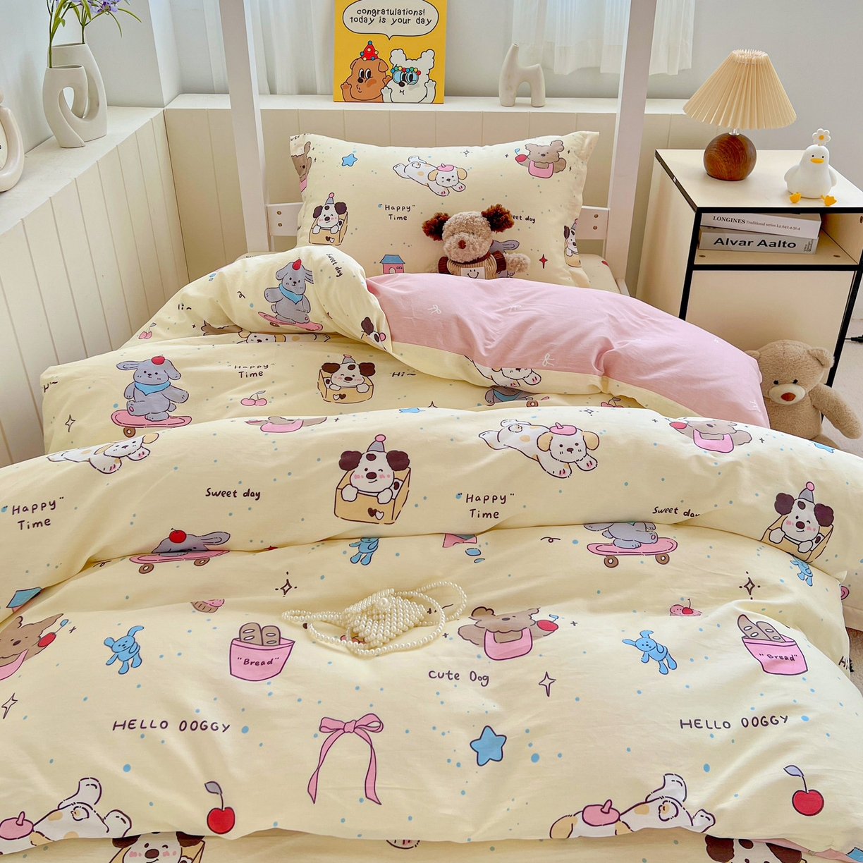 91家纺网 家纺一手货源 找家纺 春雨家居 2025新款学生季全棉三件套（预留缩水） 1.可爱颂