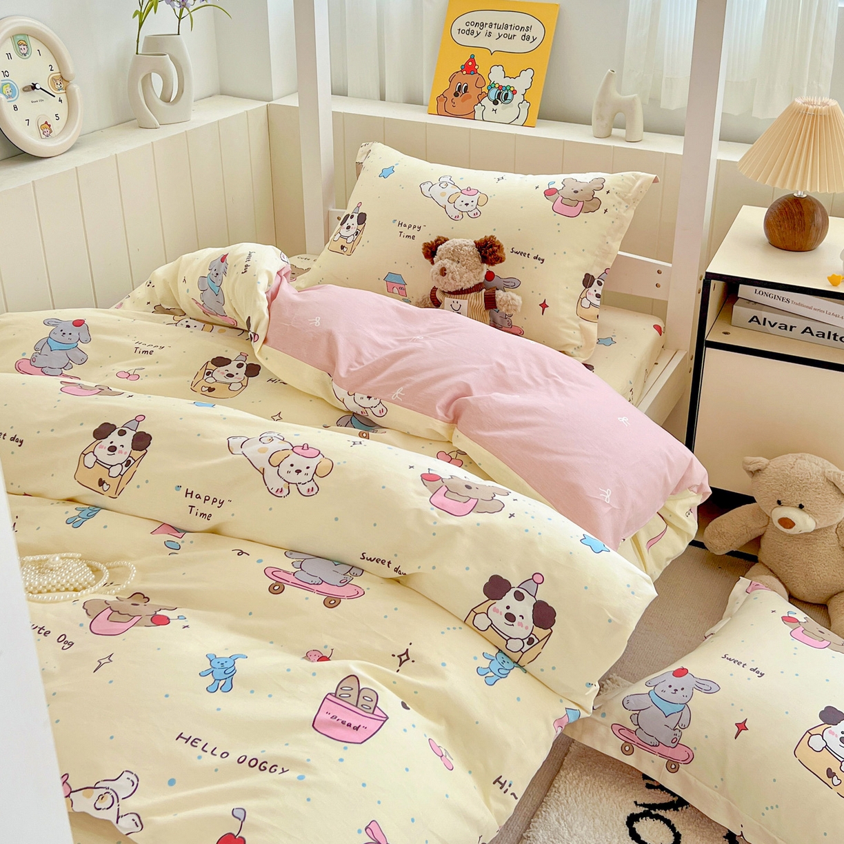 91家纺网 家纺一手货源 找家纺 春雨家居 2025新款学生季全棉三件套（预留缩水） 1.可爱颂
