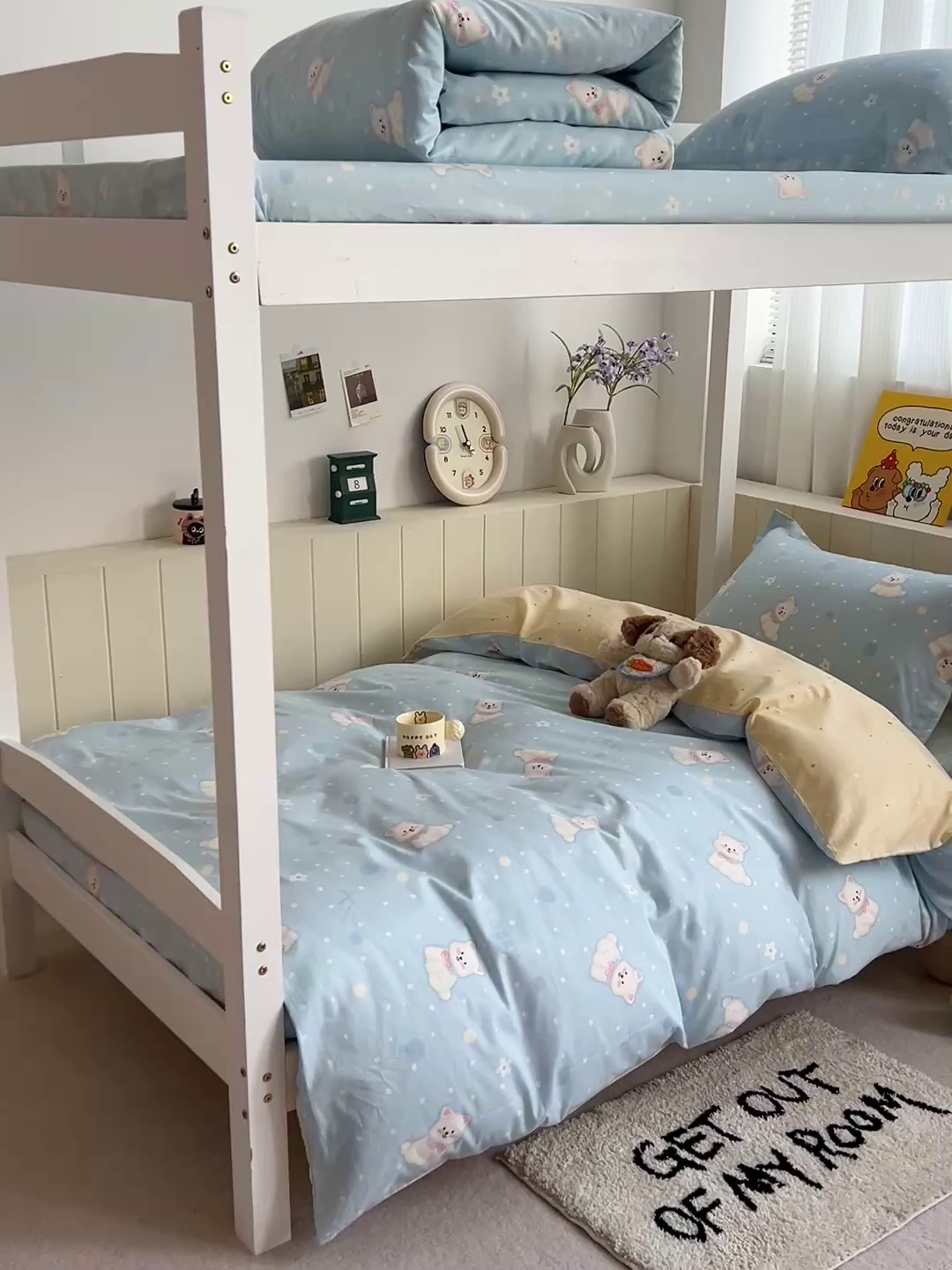 91家纺网 家纺一手货源 找家纺 春雨家居 2025新款学生季全棉三件套（预留缩水） 24.蓝色泡芙狗