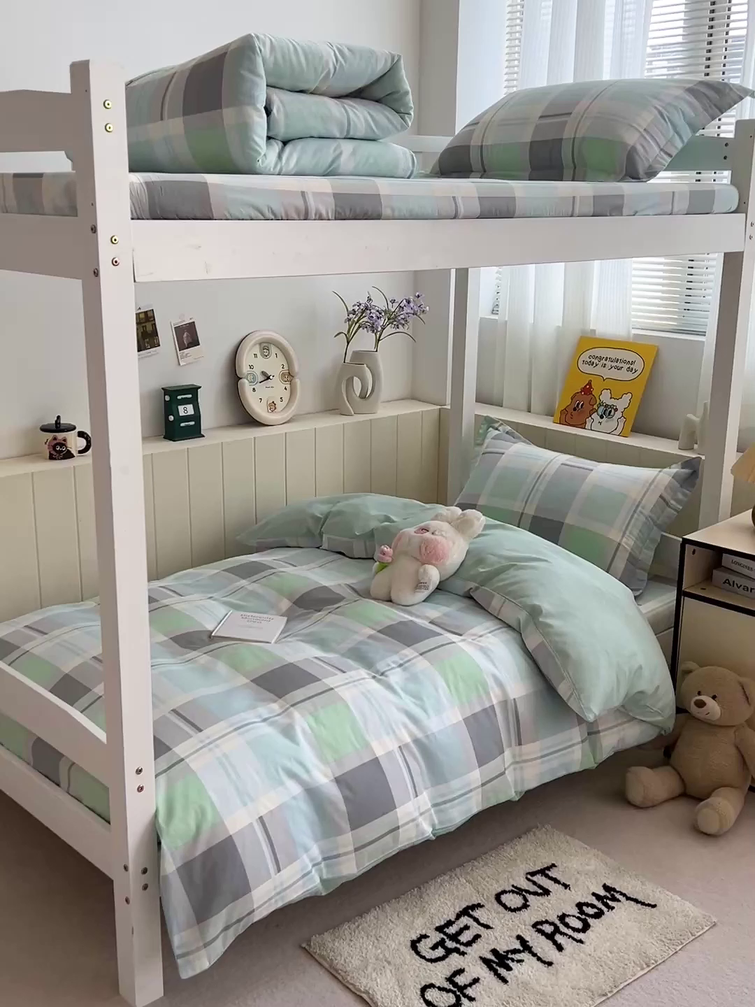 91家纺网 家纺一手货源 找家纺 春雨家居 2025新款学生季全棉三件套（预留缩水） 15.宜家风尚-绿