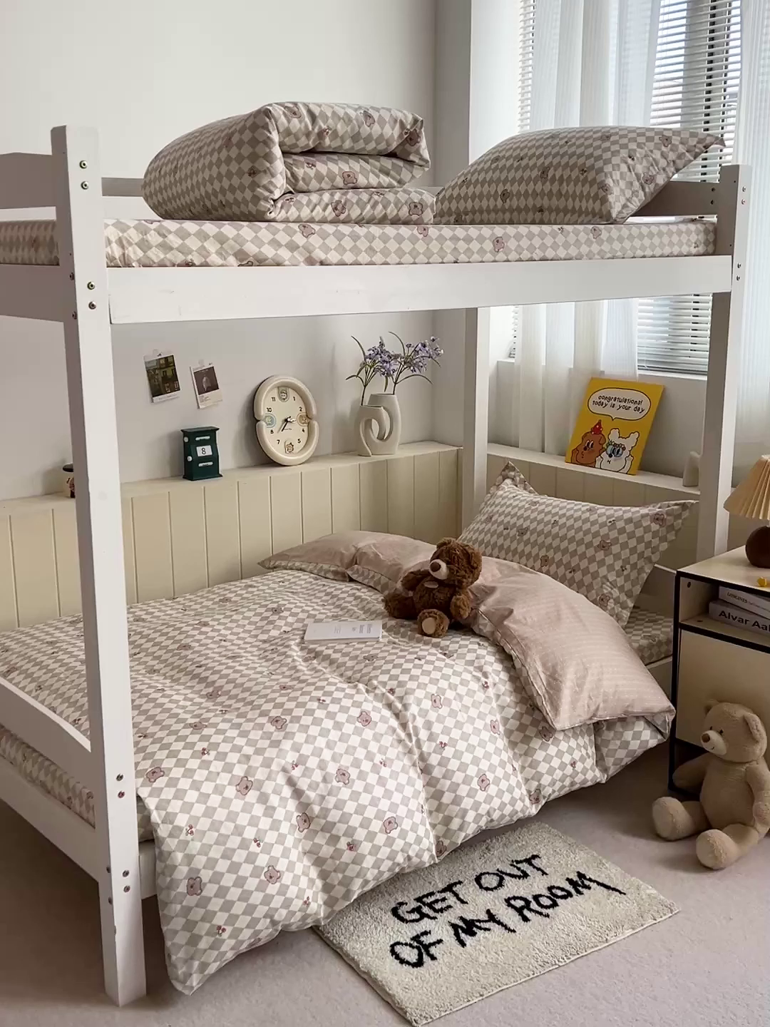 91家纺网 家纺一手货源 找家纺 春雨家居 2025新款学生季全棉三件套（预留缩水） 7.菱格小果