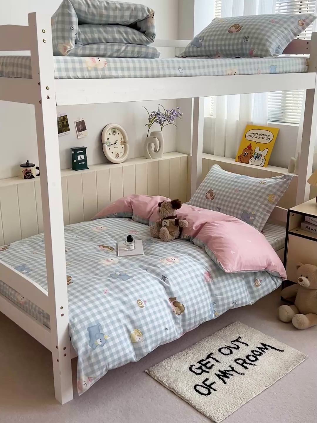 91家纺网 家纺一手货源 找家纺 春雨家居 2025新款学生季全棉三件套（预留缩水） 4.星星发夹狗