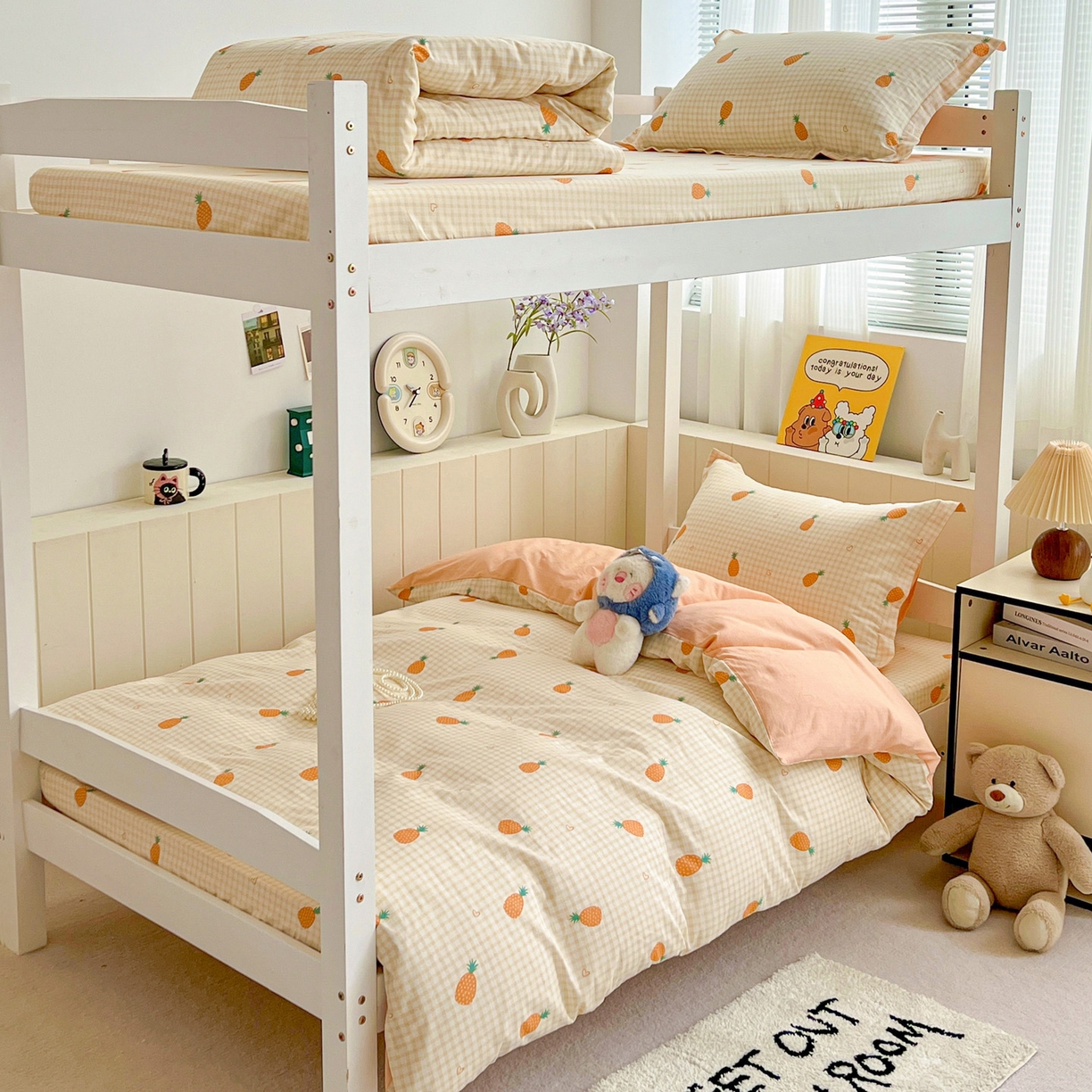 91家纺网 家纺一手货源 找家纺 春雨家居 2025新款学生季全棉三件套（预留缩水） 2.海岛菠萝