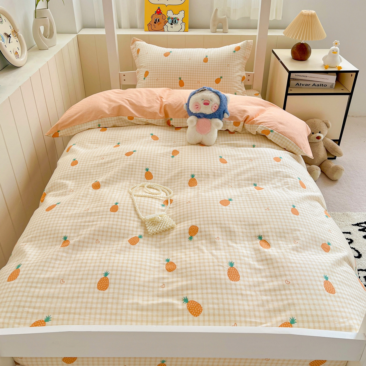 91家纺网 家纺一手货源 找家纺 春雨家居 2025新款学生季全棉三件套（预留缩水） 2.海岛菠萝