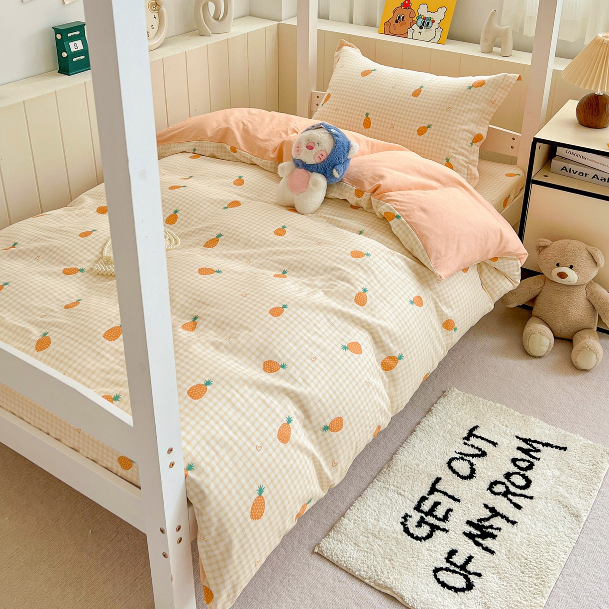 91家纺网 家纺一手货源 找家纺 春雨家居 2025新款学生季全棉三件套（预留缩水） 2.海岛菠萝