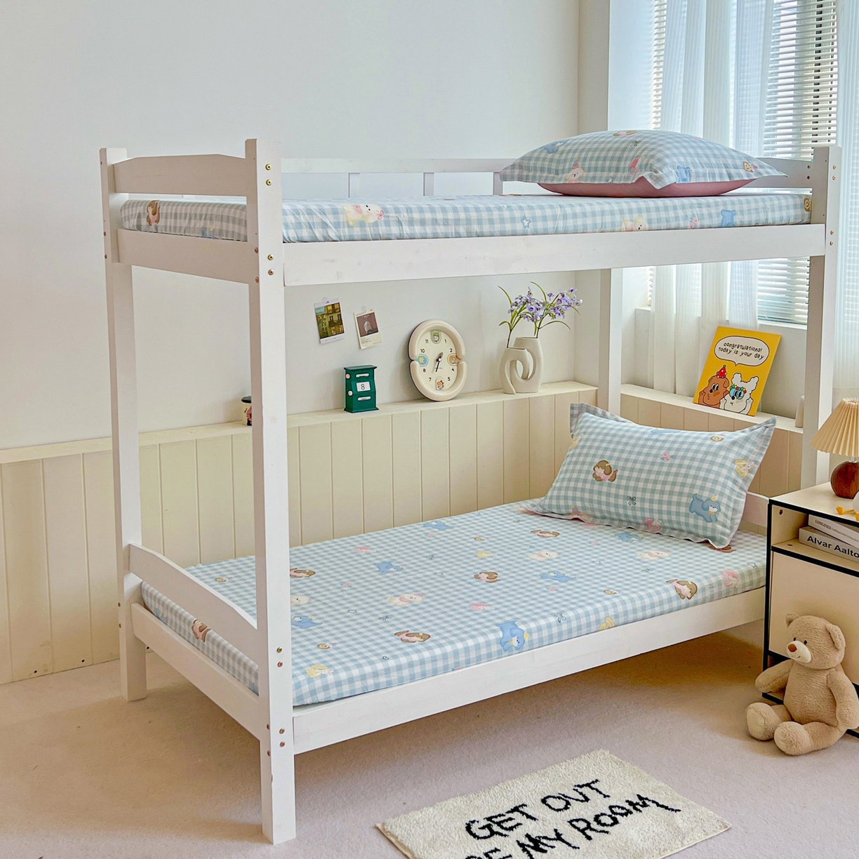 91家纺网 家纺一手货源 找家纺 春雨家居 2025新款学生季全棉三件套（预留缩水） 4.星星发夹狗