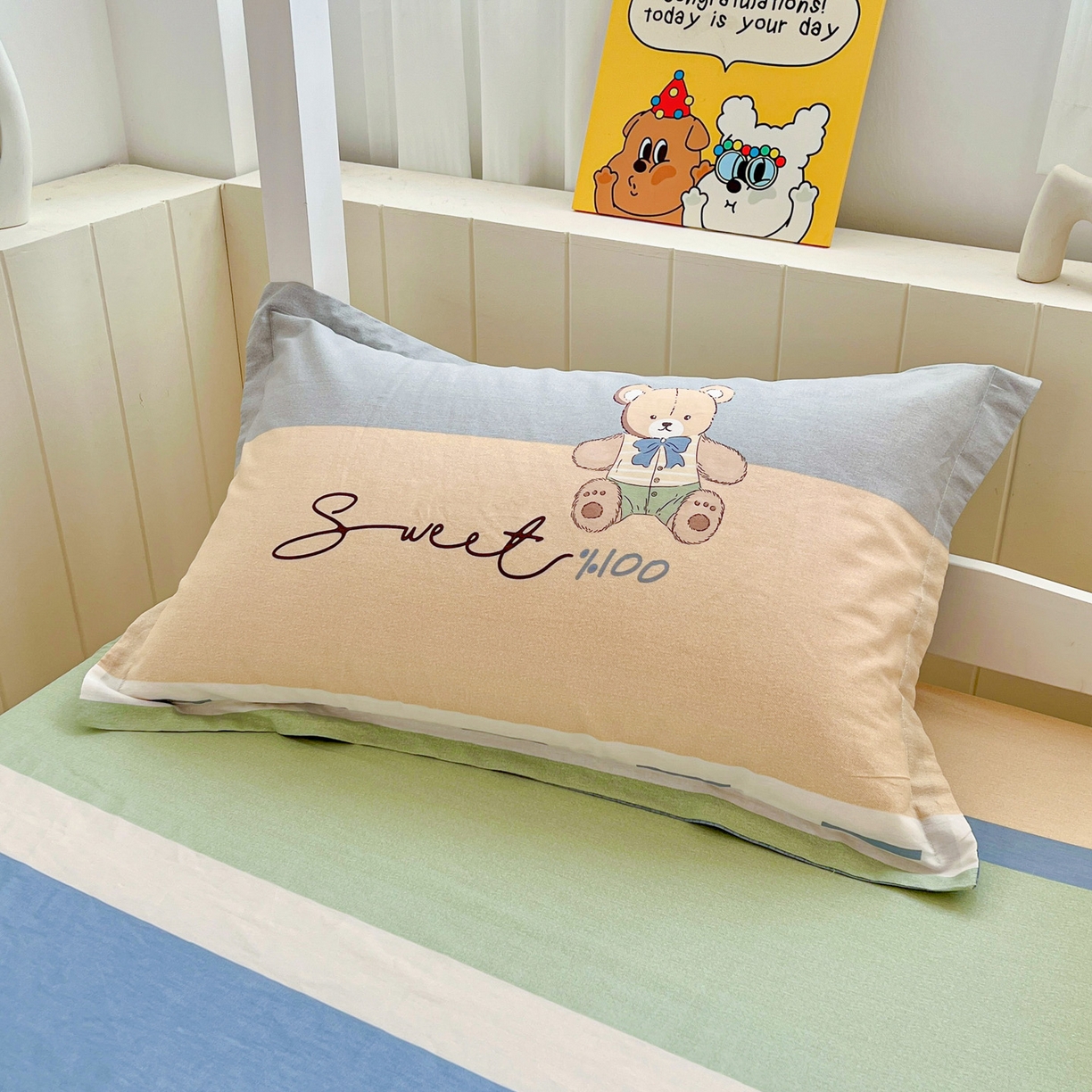 91家纺网 家纺一手货源 找家纺 春雨家居 2025新款学生季全棉三件套（预留缩水） 5.摩登熊宝