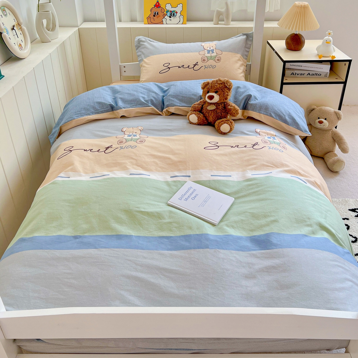 91家纺网 家纺一手货源 找家纺 春雨家居 2025新款学生季全棉三件套（预留缩水） 5.摩登熊宝